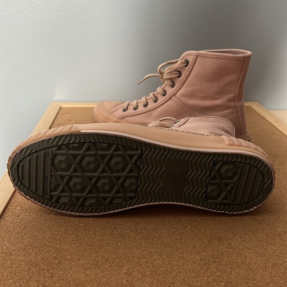 AllSaints Canvas High Top Sneakers Light Pink size 38 US 7 - Picture 7 of 16